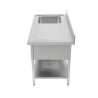 Lavello 1 Vasca con Schienale e Ripiano - L 1000 x P 700 mm - Dynasteel