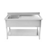 Lavello 1 Vasca con Schienale e Ripiano - L 1000 x P 700 mm - Dynasteel