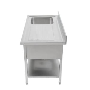 Stainless Steel Sink 1 Basin Right Drainer - L 1000 x D 600 mm