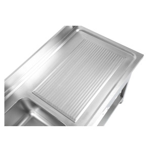 Lavello 1 Vasca con Schienale e Ripiano - L 1200 x P 600 mm - Dynasteel