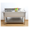 Lavello 1 Vasca con Schienale e Ripiano - L 1200 x P 600 mm - Dynasteel