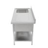 Lavello Inox 1 Vasca 1200x600 mm, Scolapiatti Destro, Alzatina