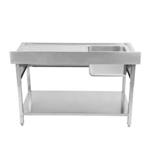 Sink 1 Bowl with Backsplash and Shelf - W 1200 x D 600 mm - Dynasteel