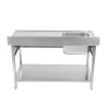 Lavello Inox 1 Vasca 1200x600 mm, Scolapiatti Destro, Alzatina