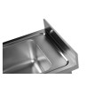 Lavello 1 Vasca con Alzatina e Ripiano - L 600 x P 600 mm - Dynasteel