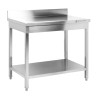 Tavolo Inox 1000x600 mm Alzatina e Ripiano Basso