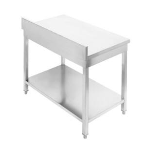 Tavolo Inox 1000x600 mm Alzatina e Ripiano Basso