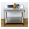 Tavolo Inox 1000x600 mm Alzatina e Ripiano Basso