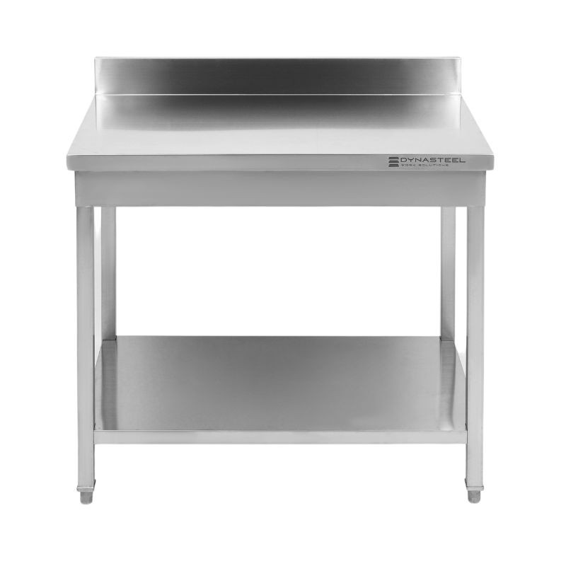 Tavolo Inox 1000x600 mm Alzatina e Ripiano Basso