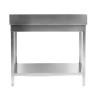 Tavolo Inox 1000x600 mm Alzatina e Ripiano Basso