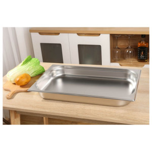 Gastro GN 1/1 Stainless Steel Tray - Depth 65 mm - 9 L Dynasteel: Professional quality