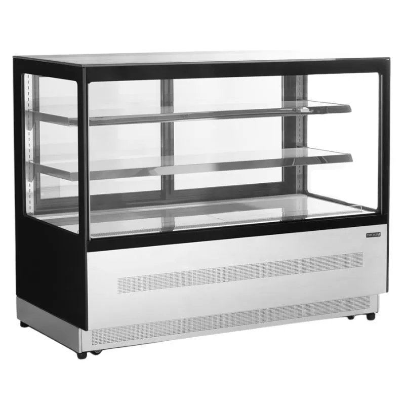 Vetrina Refrigerata da Banco 2 Porte in Vetro Nera - 244 L