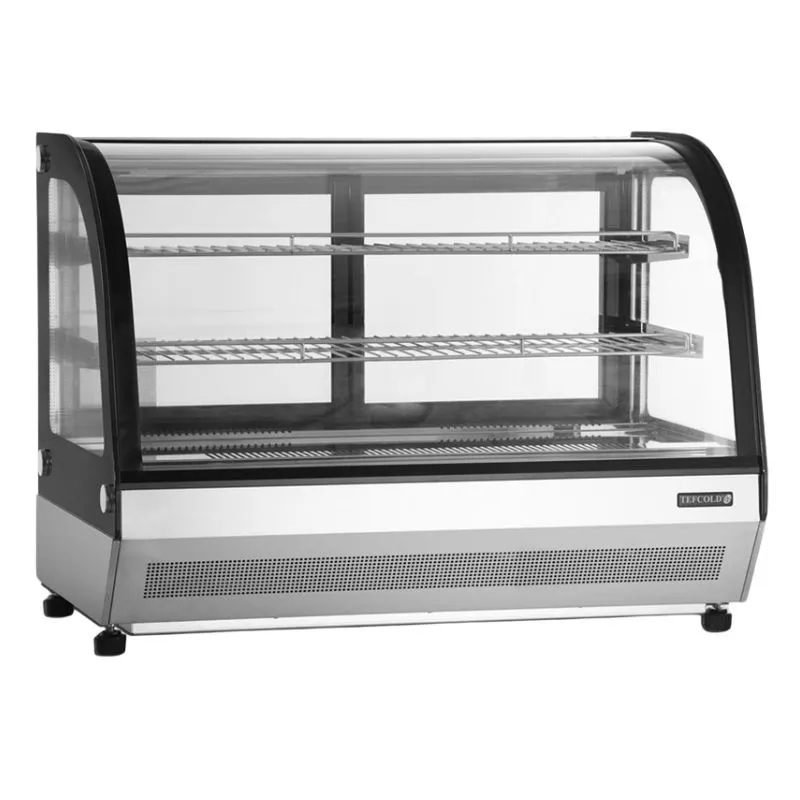 Vetrina Refrigerata da Banco 2 Porte in Vetro Nera - 78 L