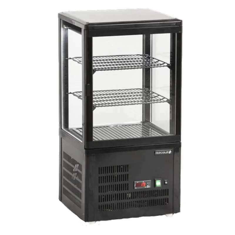 Vetrina Refrigerata da Banco Porta Vetrata Nera - 58 L