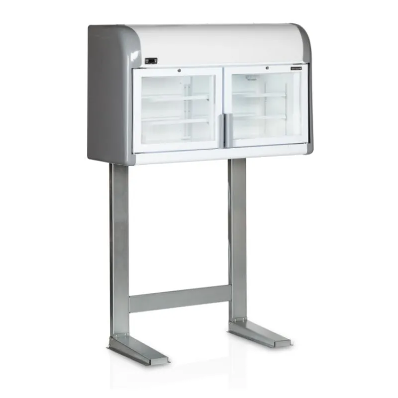 Congelatore a Parete con Supporto - 2 Porte Vetrate - 170 L