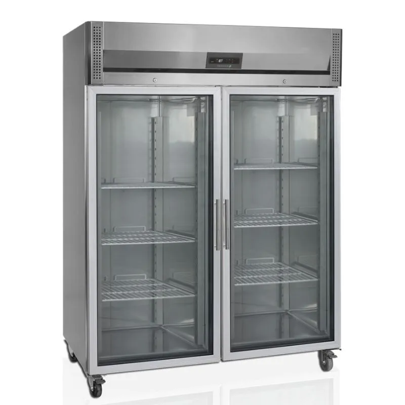 Armadio Refrigerato Positivo Inox GN 2/1 - 2 Porte Vetrate - 1325 L