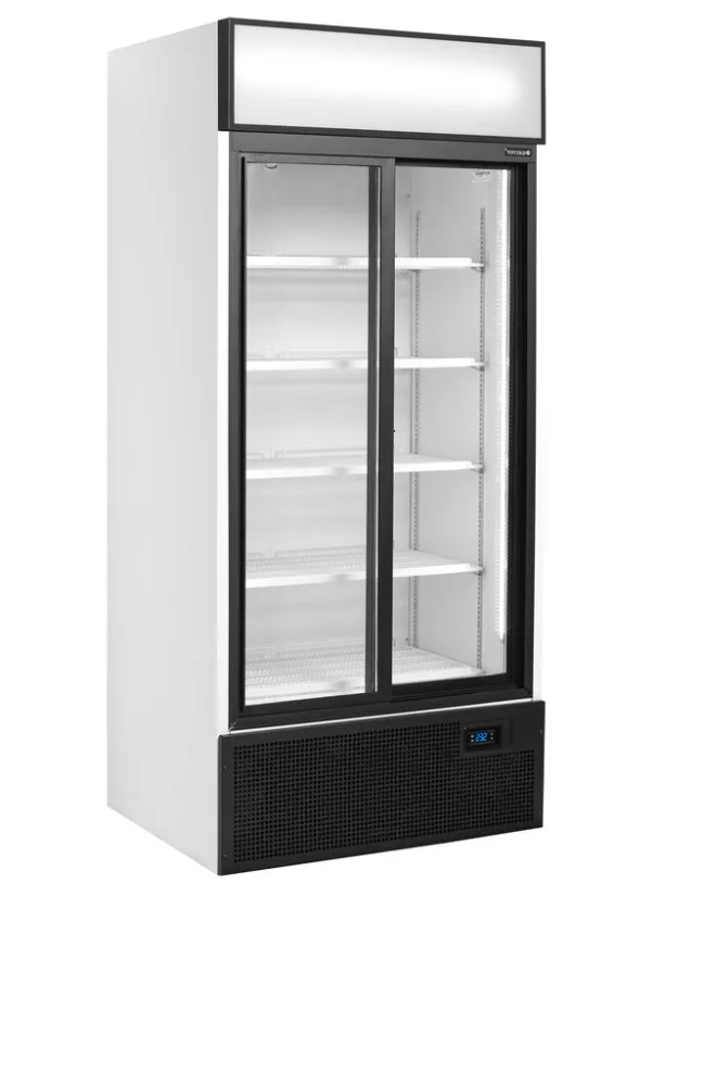 Armadio Refrigerato 2 Porte Vetrate Scorrevoli Bianco - 462 L