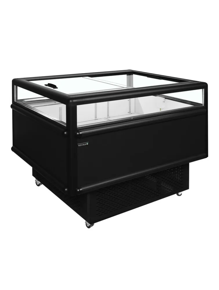 Frigorifero 2 Coperchi Scorrevoli Vetrati Nero 165 L