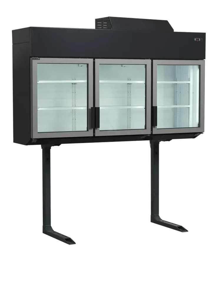 Congelatore Armadio a Muro da Supermercato Nero - 3 Porte - 545 L