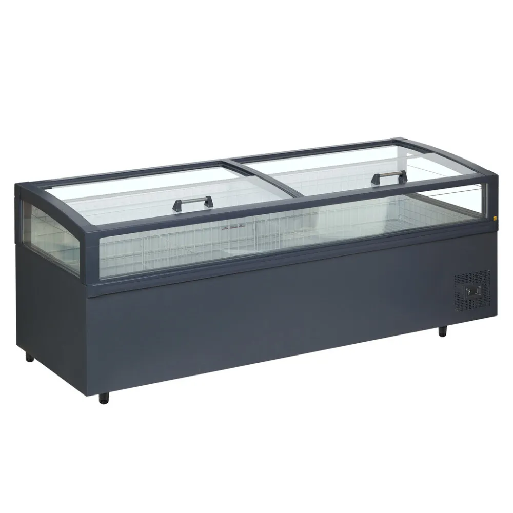 Frigorifero Congelatore 2 Coperchi Scorrevoli Vetro 860 L