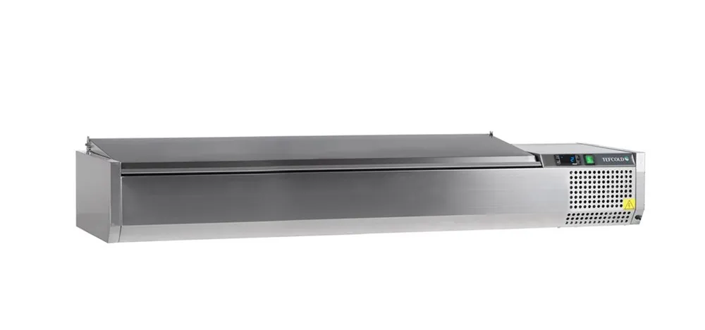 Saladette da Appoggio Coperchio Inox Statico 8 GN 1/4 - 41,6 L