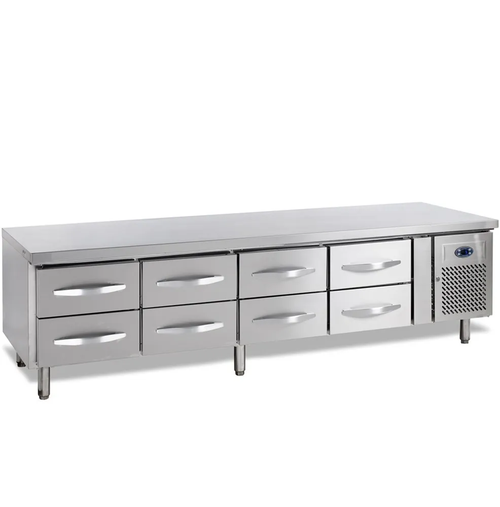 Tavolo Refrigerato Positivo di Sottobanco GN 1/1 - 350 L - 8 Cassetti