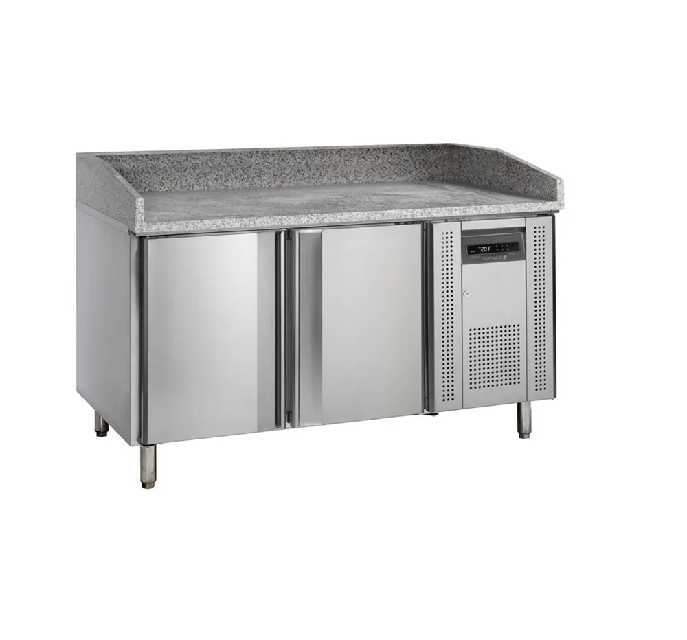 Tavolo per Pizza in Acciaio Inox - 400 x 600 mm - 2 Porte