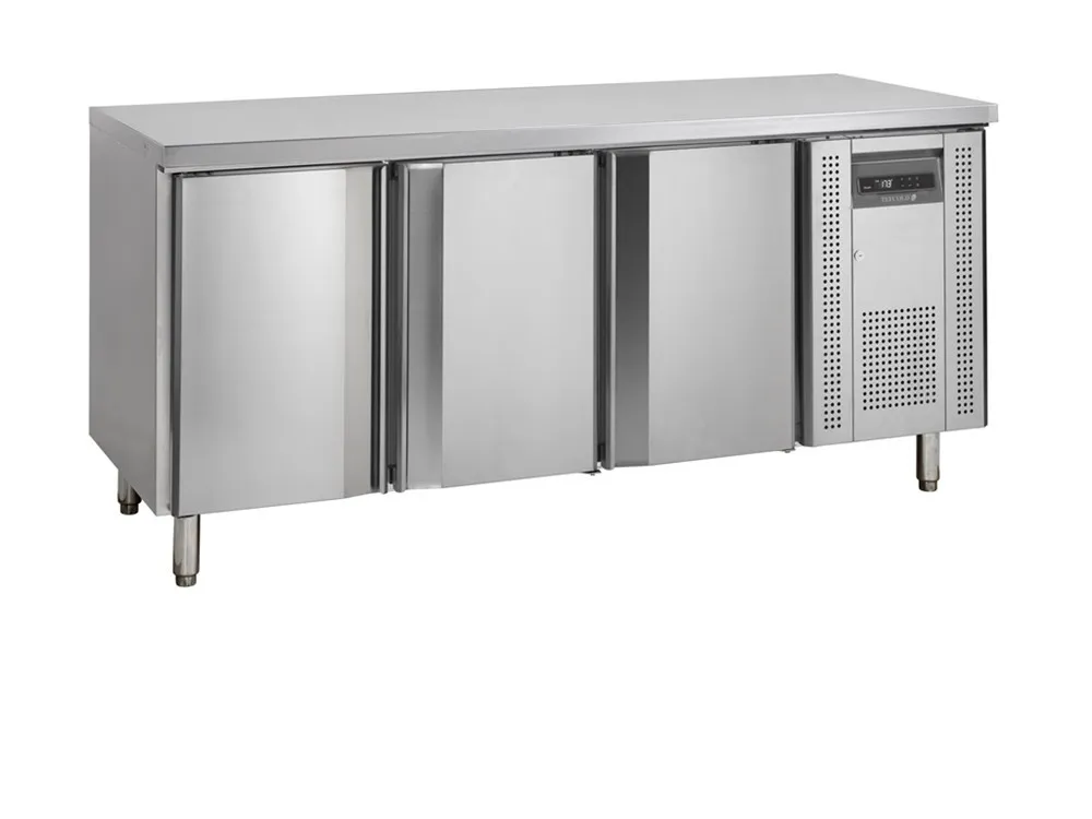 Tavolo Refrigerato Negativo in Acciaio Inox - 3 Porte - 345 L