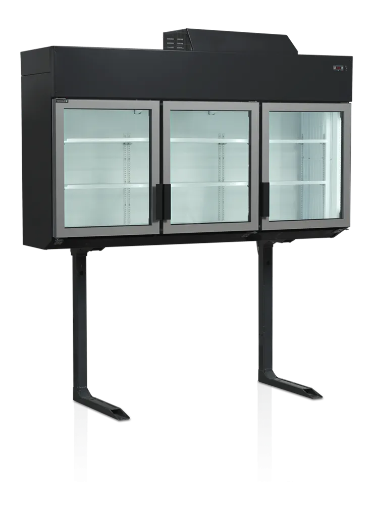 Congelatore Armadio a Muro da Supermercato Nero - 3 Porte - 545 L