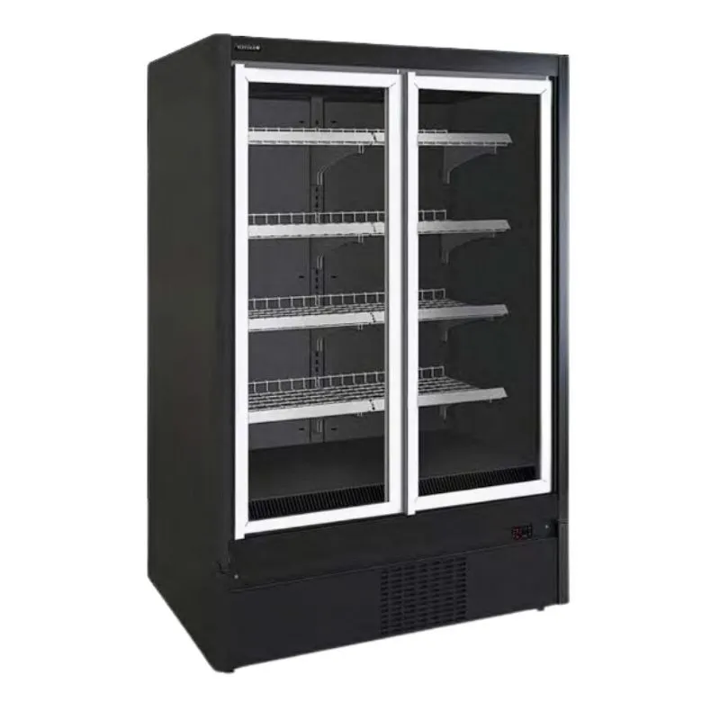 Vetrina Refrigerata da Supermercato Negativa Nera - 3 Porte - 1270 L