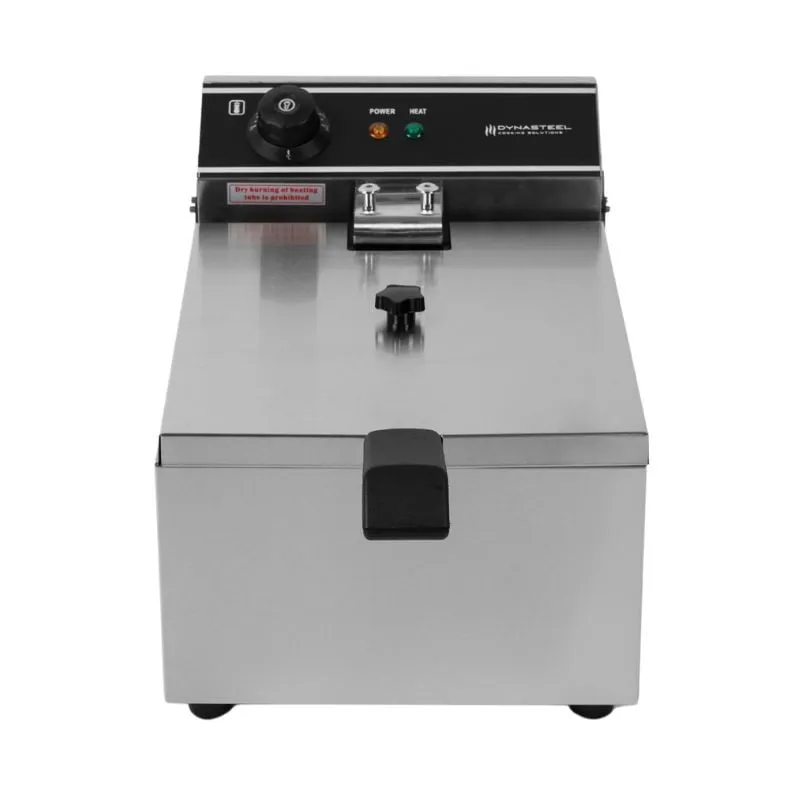 Friggitrice Professionale Elettrica 10 L 3000 W, Vasca Inox, Termostato 50-200 °C, 1 Cestello