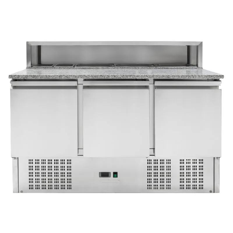 Mobile per Pizza Refrigerato - 3 Porte - 8 Vaschette GN 1/6