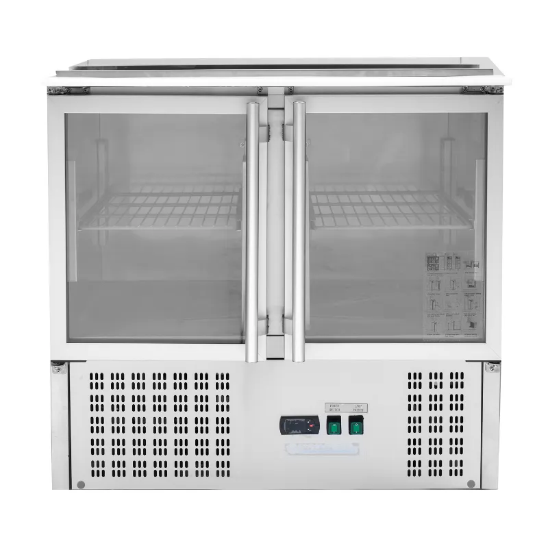 Saladette Compatta - 2 Porte Vetrate con Tetto Apribile - 2 GN 1/1 e 3 GN 1/6