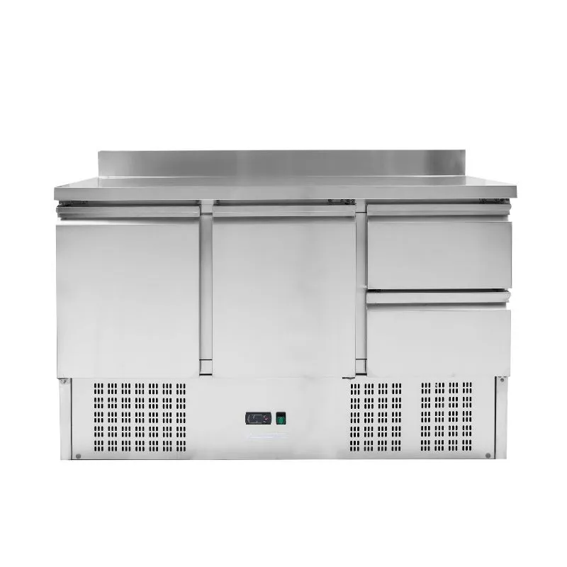 Tavolo Refrigerato Positivo con Alzatina - 2 Porte e 2 Cassetti GN 1/2