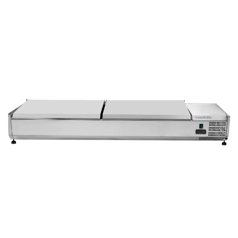 Saladette Refrigerata da Appoggio Coperchio Inox - 8 x GN 1/3