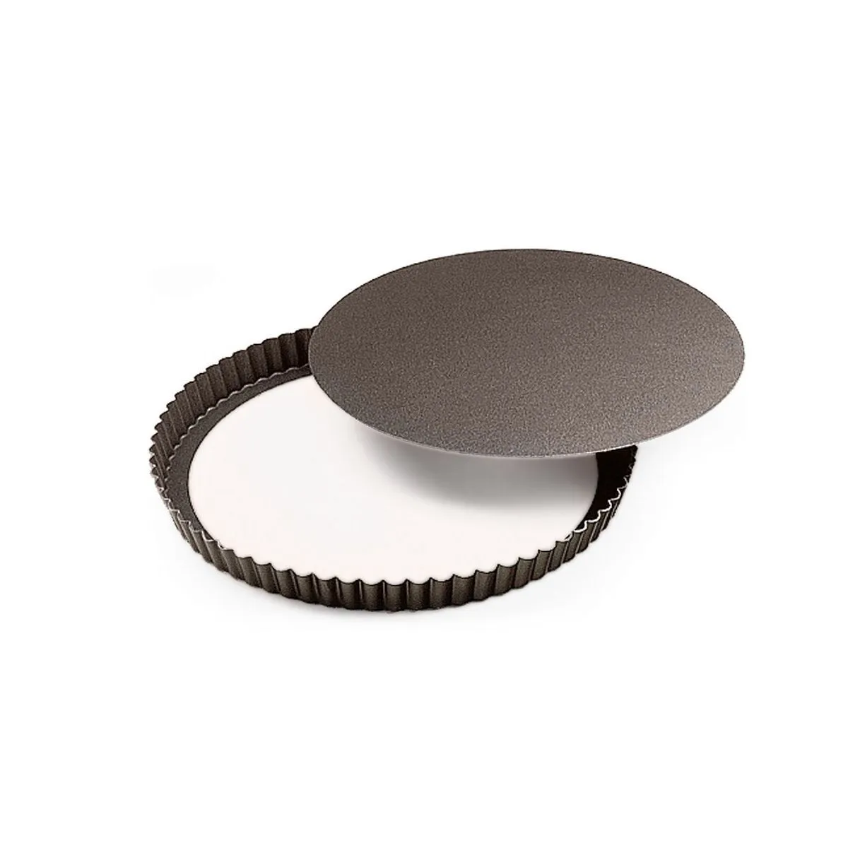Tortiera Rotonda Scanalata Alta Antiaderente con Fondo Mobile - ⌀ 200 mm