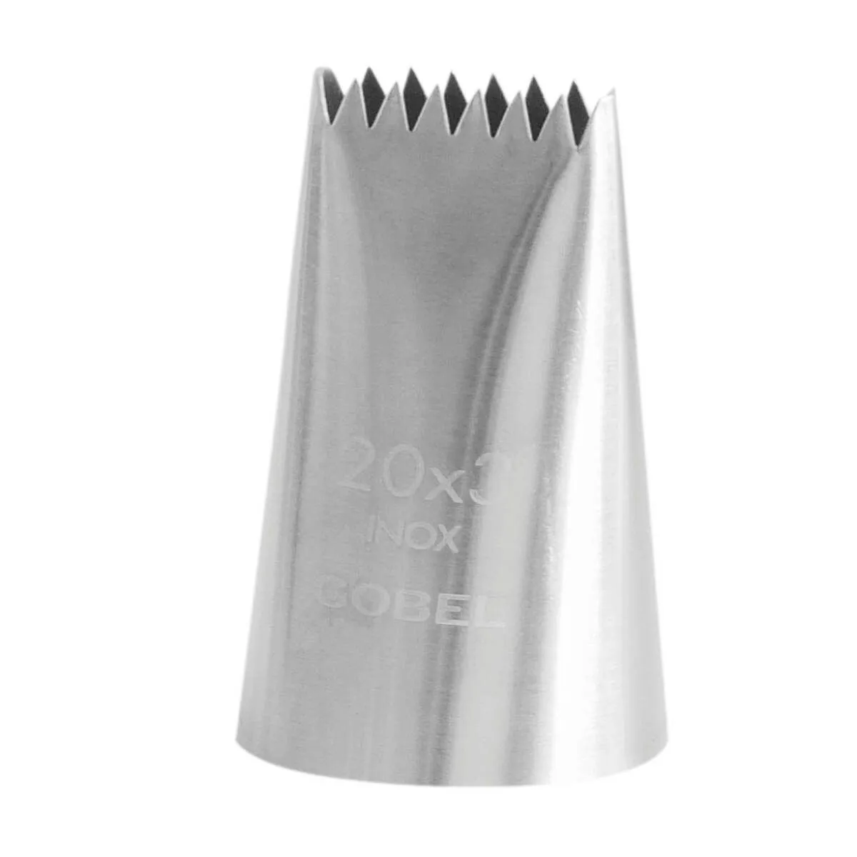 Bocchetta per Tronchetto Rigata in Acciaio Inox a 6 Denti - 20 x 3 mm