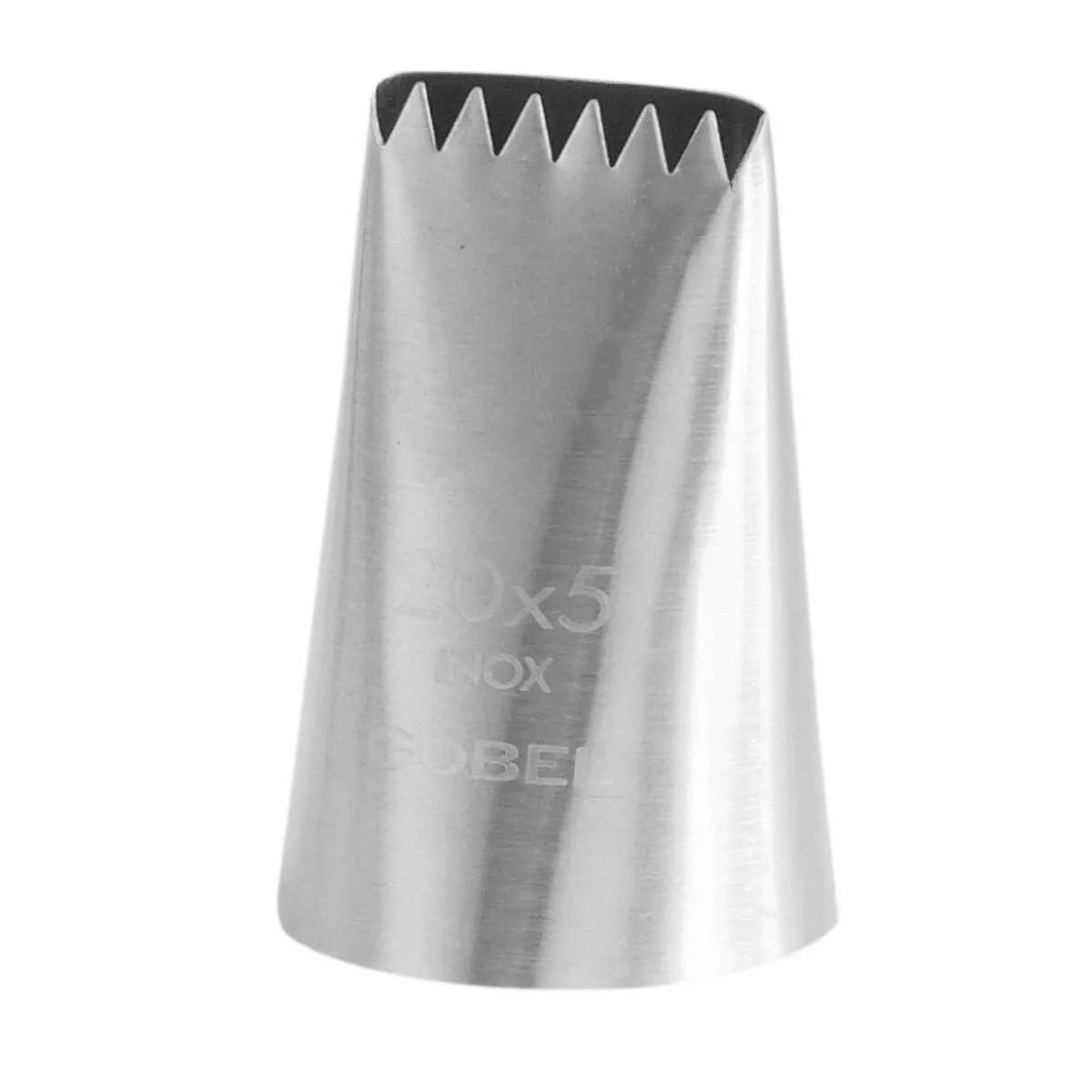Bocchetta per Tronchetto Rigata in Acciaio Inox a 6 Denti - 20 x 5 mm