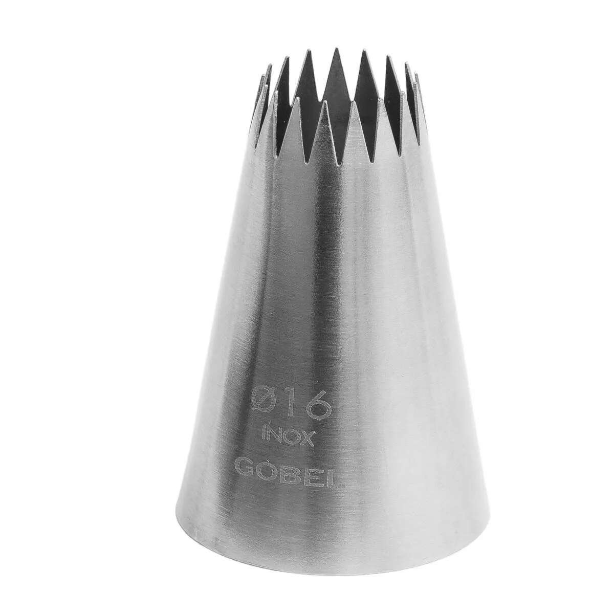 Bocchetta per pasticceria in acciaio inox a 17 denti - ⌀ 16 mm