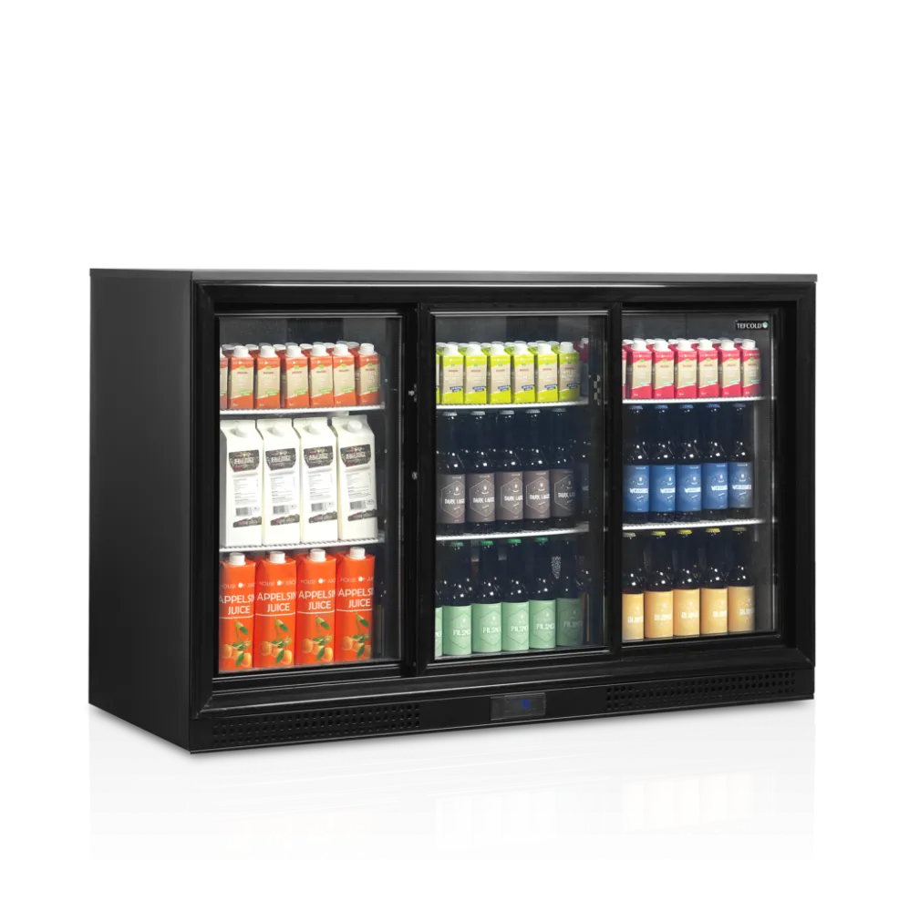 Retrobar Refrigerato 3 Porte in Vetro Scorrevoli - 278 L