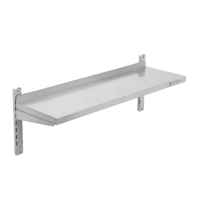 Mensola a Muro in Acciaio Inox su Cremagliere - L 1200 x P 300 mm