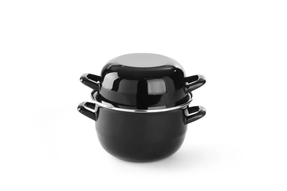 Cocotte per cozze smaltata con coperchio - 2,3 L