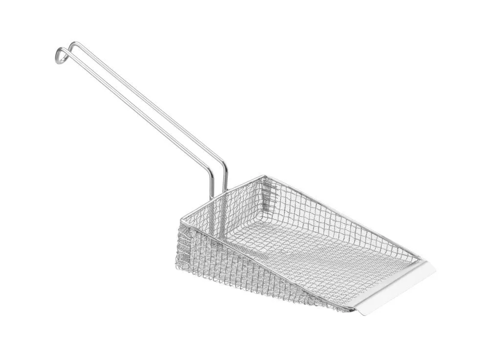 Pela patatine in acciaio inossidabile - Doppia griglia - 225 x 175 mm