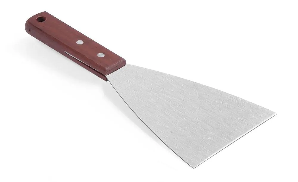 Raschietto in acciaio inossidabile con manico in legno - 11,8 cm