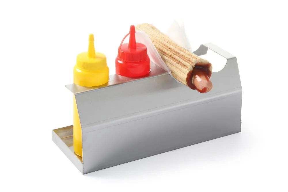 Support per Hot-Dog - 2 Panini e 2 Bottiglie Distributrici