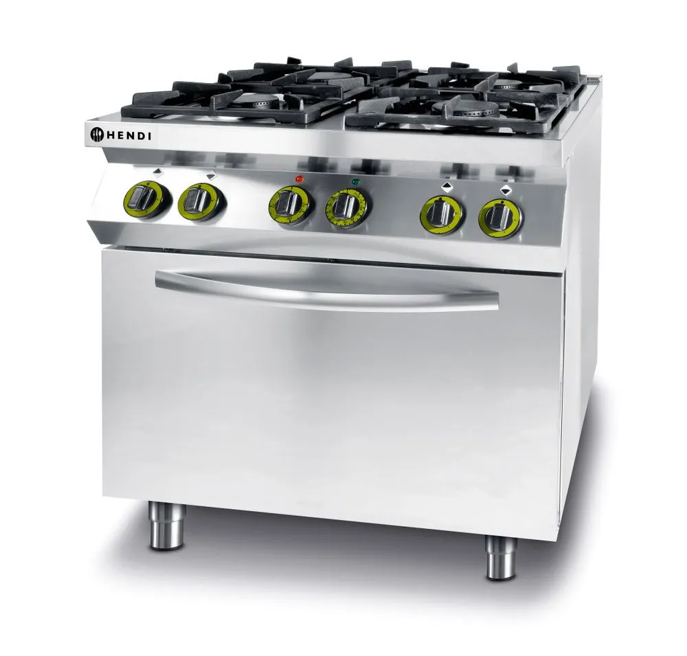 Fornello Kitchen Line - 4 Fuochi con Forno a Convezione Elettrico GN 1/1