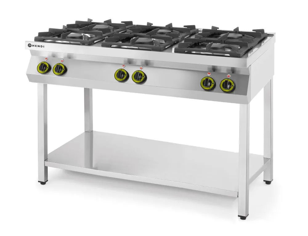 Piano di cottura a gas Kitchen Line - 6 fuochi
