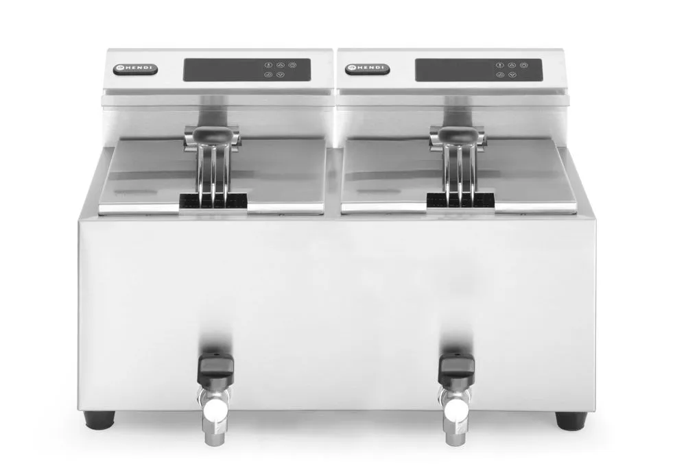 Friggitrice Professionale Linea Digitale con Rubinetto di Scarico - 2 x 8 L