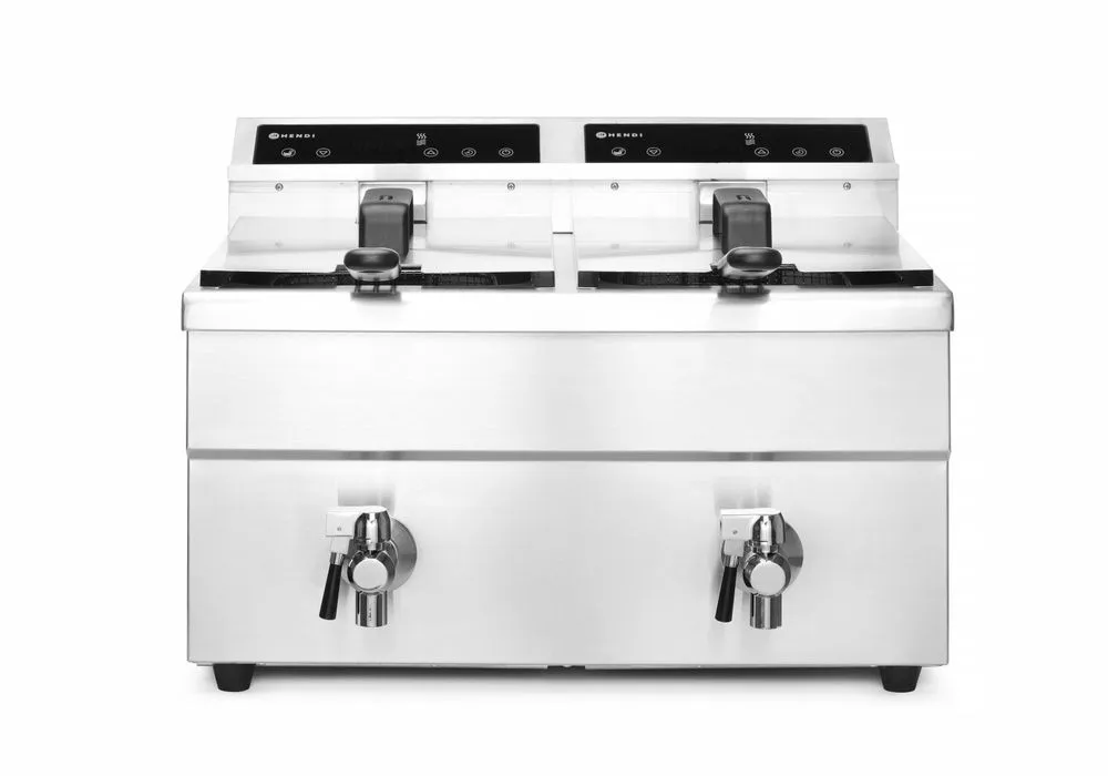 Friggitrice ad induzione con rubinetto di scarico - 2 x 8 L