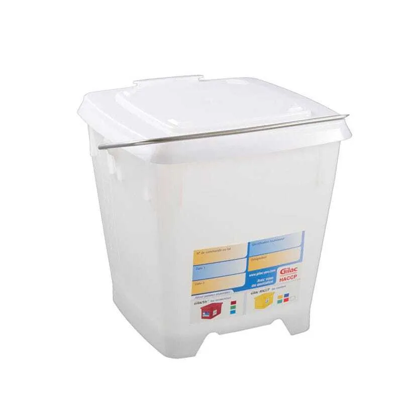 Secchio Quadrato 12 L + Coperchio Ermetico Bianco